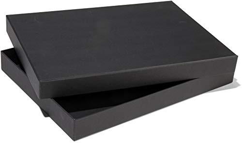 Modulor Aufbewahrungsschachtel, 35 x 229 x 324 mm, für DIN A4, Schwarz | Schachtel aus Schwarzpappe mit satinierter Oberfläche; gut geeignet als Geschenkbox und als Versandverpackung