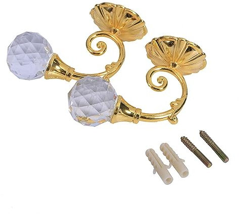 2 Pack Vorhang Raffhalter Kristall GardinenhalterVorhang Holdbacks Metall Raffhalters, kleinen Vorhanghalterungen, Kristall Vorhanghalter, Vorhang Raffhalter Haken Holdbacks Mit Schraube