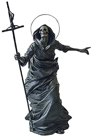 Halloween Black Skeleton Guardian Skulptur Halloween Skeleton Guardian Skulptur, Schneider Skeleton Guardian Grim Reaper Statue Für Geisterhaus