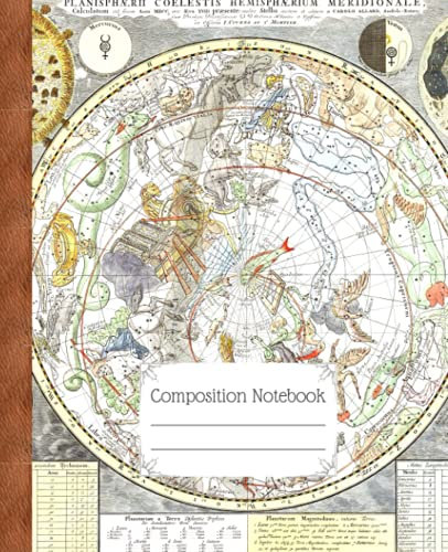 Composition Notebook: Beautiful Vintage Astronomy Illustration | College Ruled Lined Notebook For Science and Academia Lovers