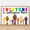 DAIERCY Metall-Blechschild Everyone is Welcome Here Poster, Klassenzimmer-Dekoration, Regenbogen-Freundlichkeit, Ratgeber, Vielfalt, Stolz, Inklusion, Blechschilder, Vintage, lustig, 20,3 x 30,5 cm