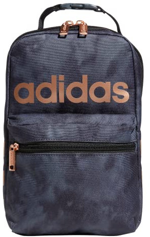 adidas 979153 Santiago 2 - Bolsa para el almuerzo, poliéster, lavado a la piedra, carbono/oro rosa