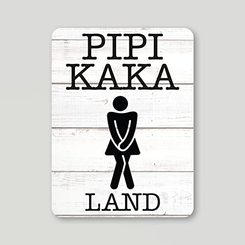 WC Türschild Pipi Kaka Land aus Alu Dibond in der Größe 12x16cm sehr robust Damen Frauen Mädchen