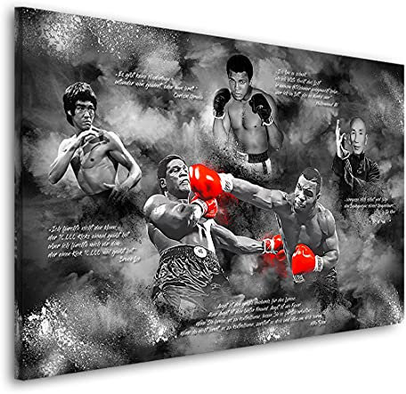 Kunstgestalten24 Leinwandbild Kampfsportzitate Wandbild Kunstdruck Raumdekoration XXL