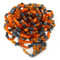 Avalaya Bague extensible en perles de verre orange/hématite - 40 mm de diamètre, Verre