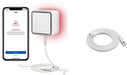 Eve Water Guard - Smarter Wassermelder mit Sensorkabel-Verlängerung (2 m) für 4m Überwachung