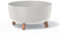 Pot de fleurs bas 14,3L avec pieds amovibles et insert 380 mm, Blanc gres