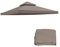TGEHAP 25,4 x 25,4 cm großer Ersatz-Pavillon-Ersatzbezug für Hof, Terrasse und Garten, langlebiger Sonnenschutz, nur zweistöckige Abdeckung, Taupe