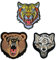3 St. Das brüllende Tiere Patch Gestickt Aufnäher Das Roaring Tiger/Bär/Wolf Stickerei Abzeichen Patch Aufnäher Patches für Jacken Jeans Kleidung Flicken Taktische Moral-Patch für Rucksack Taschen