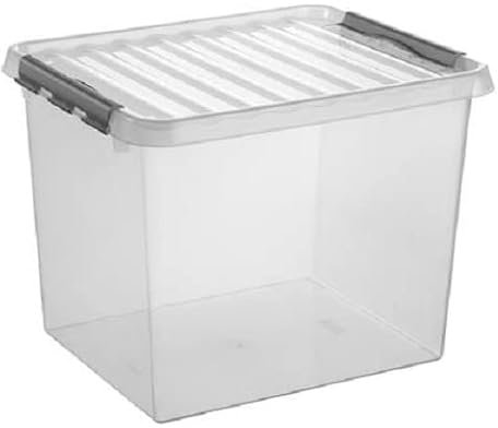 3 Stück - SUNWARE Q-Line Box - 52 Liter - 500 x 400 x 380mm - transparent/grau