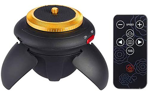 BOWONG Mini Electric Tripod Head Panorama Head 360° Rotation Time Lapse for Selfie Stick Smartphones for GoPro Action Camera Pocket Camera Micro SLR Camera