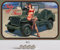 DekoDrom® Motiv Blechschild 20x30 cm mit 4 Magnete Pin up Girl mit Militär Geländewagen Auto Dekoration Bar Kneipe Sammler