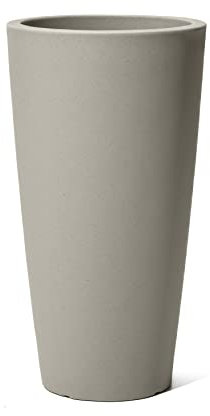 Step2 Tremont Pflanzkübel Groß Beton Grau | Blumentopf/Blumenkübel/Pflanzgefäß Rund aus Kunststoff | Runder Kübel für Garten/Balkon/Terrasse