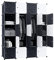 AufuN DIY Kleiderschrank Regalsystem Schuhregal mit Kleiderstange, modularer Kombischrank, platzsparendes Steckregalsystem, Bücherregal Tragbarer Faltschrank mit Türen (20 Würfel, Schwarz+Weiß)