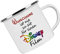 Emailletasse ' Wunschname ist nie zu alt für einen Disney Film ' mit Motiv, Tasse mit Druck, auch individuell mit Spruch, Foto, Wunschtext, Name (Emailletasse)