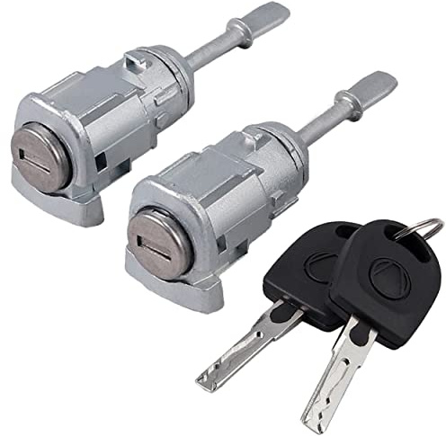 2 cerraduras puerta compatibles para Audi A6, Passat, Lupo, Arosa, Superb (1996-2008) delantero izquierdo y derecho | Bombin cerradura con duplicado de llave | 3B0837167