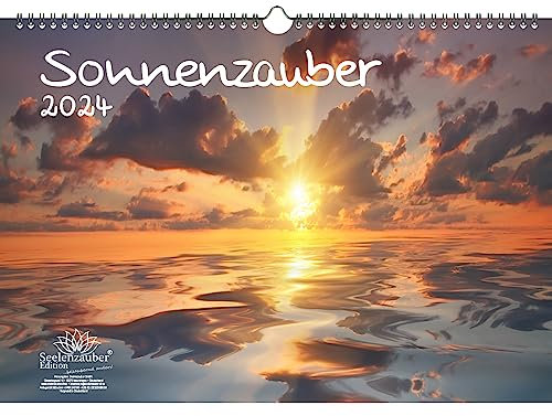 Sonnenzauber DIN A3 Kalender für 2024 Sonne und Licht - Geschenkset Inhalt: 1x Kalender, 1x Weihnachtskarte (insgesamt 2 Teile)