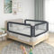 INLIFE Kleinkind-Bettschutzgitter Dunkelgrau 140x25 cm Stoff,2.71kg,10228