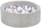 Piscine à balles ronde en velours côtelé avec 200 balles 90 cm (Couleur de la piscine/de balles: gris/blanc, gris, rose (pastel))