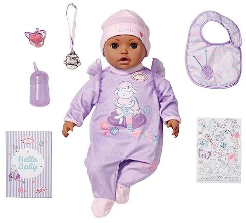 Baby Annabell Active Leah 706640-43cm Doll with Soft Cuddly Body and Realistic Features & Sounds - Includes Clothing & Accessories - Require 3 AAA Batteries (Not Included) - For Kids From 3+ Years