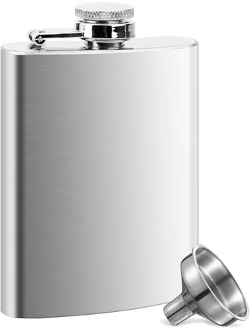 Flasque de Whisky, Flasque en Acier Inoxydable, Flasque de Poche Portable, pour Randonnée, Camping, Escalade, Pique-Nique (4 oz / 112 ML) (8 oz)