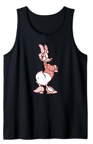 Disney Daisy Duck Sassy in White & Pink Pose with Plaid Top Débardeur