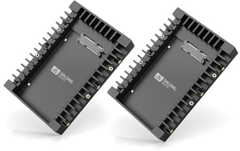 Adaptador de Disco Duro de 2,5 a 3,5, SANZANG 2,5 a 3,5 SATA HDD SSD convertidor de Soporte de Montaje con Interfaz SATA III para HDD/SSD 2 de 7/9,5/12,5 mm, 5 (Juego de 2)