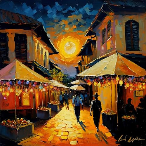 adrium Leinwand-Bild 50 x 50 cm: Straße in der Altstadt von Istanbul, Türkei. Ölgemälde-Stil (200766459)