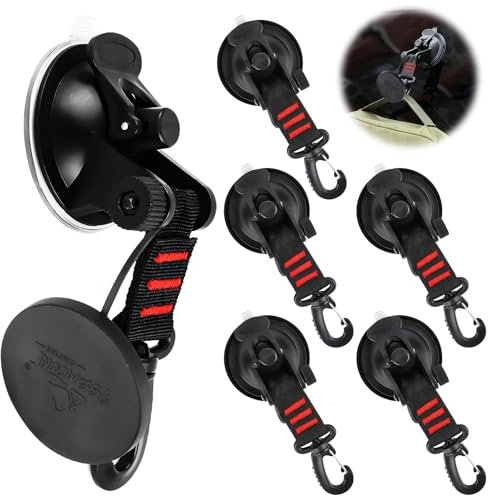 Saugnapf Anker 6 Stücke Saugnapf Camping Saugnapf Haken Extra Stark Saughaken bis 10KG Saugnäpfe Multifunktiongler Camping Saugnäpfe für Camping Wohnmobil Haushalt Zelt Auto Planen Zubehör