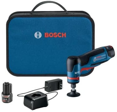 BOSCH GWG12V-20SB23 - Kit de amoladora de ángulo recto sin escobillas de 1/10.2 cm, 12 V máximo, con (2) baterías de 30 Ah