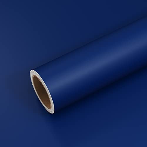 VEELIKE Papier Peint Bleu Vintage Papier Adhesif pour Meuble Papier Peint Uni Stickers pour Meubles Salle de Bain Papier Peint Adhesif Bleu Mat Vinyl Adhesif Cuisine Lavable Chambre Armoire 40cm×300cm