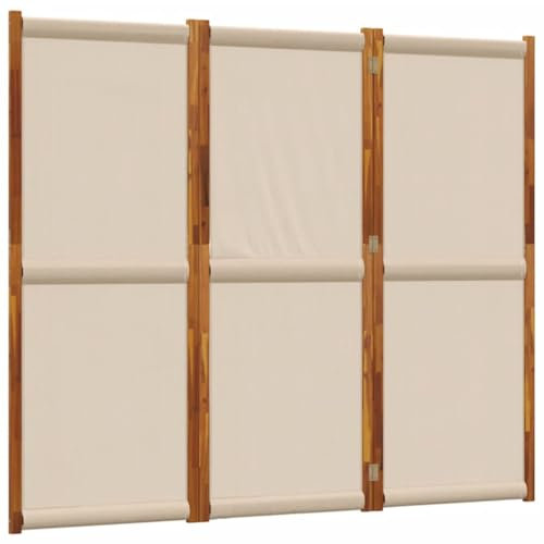 vidaXL Paravent 3-TLG., Raumteiler mit Faltdesign,Trennwand für Wohnzimmer Schlafzimmer Büro, Spanische Wand Sichtschutz, Taupe Massivholz Akazie