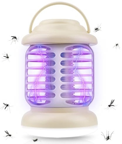 Mosquito Killer Lamp, Portable Mosquito Zapper UV Light, Rechargeable Quiet Insect Killer, 360°Attract Zap Flying Insect, for Indoor Outdoor Home Kitchen Garden Backyard Terrace Camping