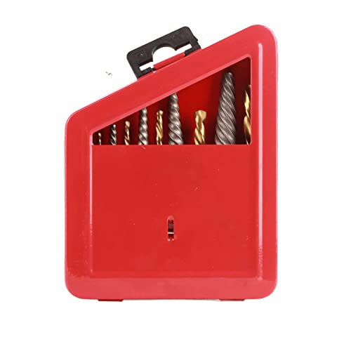 JUOPZKENN Juego de 10 Extractores de Tornillos Y Brocas para Mano Izquierda, Flautas en Espiral de Aleación, Broca Inversa Y Extractor de Pernos, Elimina Fácilmente Tornillos Pelados Y Pernos Rotos