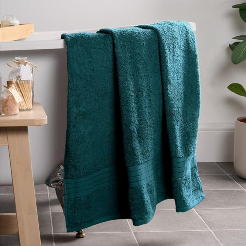 Brentfords Bath Sheet Teal Green, Ultra Soft Feel Quick Drying Large Bath Towels for Adults 100% Cotton Towels Large Highly Absorbent Household Essentials, 1 Piece