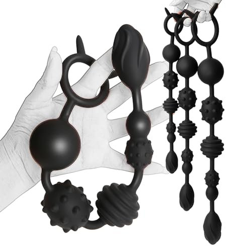 Qiyasex 33.6cm Extra Lange Analkugeln, 6 Perlen Butt Plug Anal Dilatator G-Punkt Stimulator, Silikon Analkugeln Prostata MassagegeräT Analkette Analdildo Sexspielzeuge FüR MäNner Frauen Und Paare (S)
