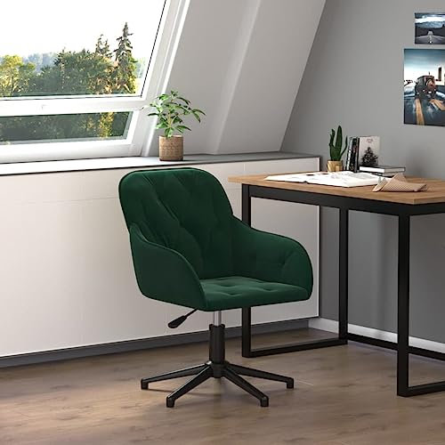 ZEYUAN Bürostuhl Drehbar Dunkelgrün Samt, Schreibtischstuhl, Office Chair, Drehstuhl, Büro Stuhl, Computerstuhl, Reading Chair, Gaming Chair, Chefsessel