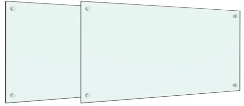vidaXL Küchenrückwände 2 STK. Weiß 80x50 cm Hartglas