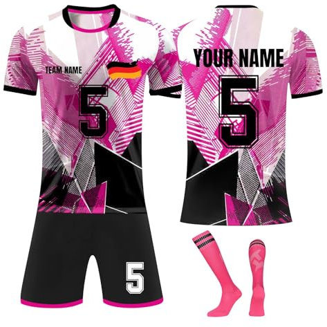 Générique Personnalisé Maillot de Foot,Concevez votre propre nom de maillot de pied, numéros d'équipe, logo d'équipe,23/24 Soccer Jersey Adultes Garçon Vêtements de ensemble foot Style 3 KAN0815C