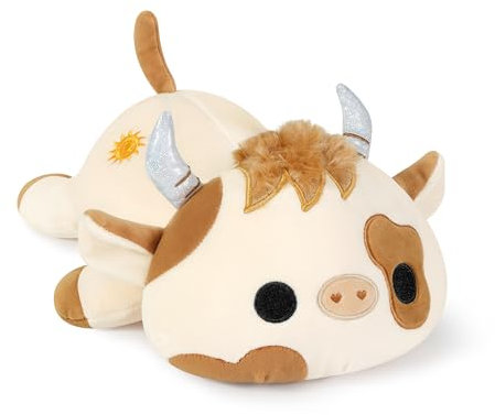 shownicer Peluche de vaca Kawaii, cojín de peluche de vaca lechera, regalo para niños y niñas a partir de 12 años (beige, 30 cm)
