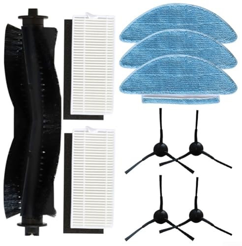 Ersatzteile Zubehör passend für Medion X20 SW+ / MD 11415 11500 Roboter-Staubsauger, inklusive 1 Hauptbürste, 3 Wischtücher, 4 Seitenbürsten, 2 Hepa-Filter (A)