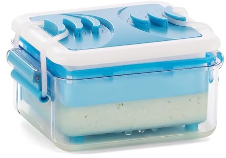 ALLOADA Tofu Press with 3 Pressure Levels, Fast Draining, BPA Free | Pressing out Water from Tofu Paneer Cheese in 20mins, Durable, Mess-Free, Hands-Free, Time Saver, Easy Cleanup, Space-Saving