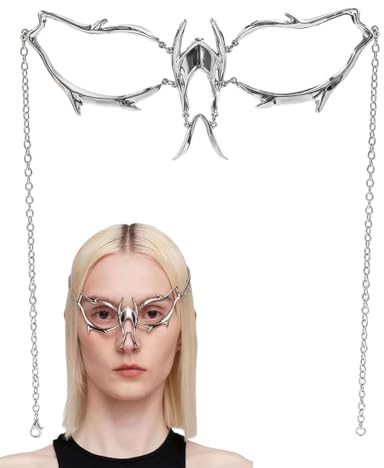 MOPZIJA cyberpunk maske,Punk Mechanische Maske, Unregelmäßiges Metall-Halbmasken-Gesichtsbekleidungszubehör, Halloween-Kostüm, Cosplay, Halbmaske, Gesichtsschmuck,halbmaske halloween,cosplay maske