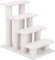 COSTWAY Tiertreppe Katzentreppe 4 Stufen, Treppe für Katze und Hunde bis 25 kg, Haustiertreppe Klein, Hundetreppe Spielbaum, 61 x 41 x 60 cm, Spanplatte und Kunstvlies (Weiß)