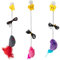 jatimdotin 3 Pcs Juguetes para Gatos Interactivos, Juegos para Gatos Interactivo con Ventosa y Plumas, Juguete De Ejercicio para Gatos Peludos para Ejercitar Gatos
