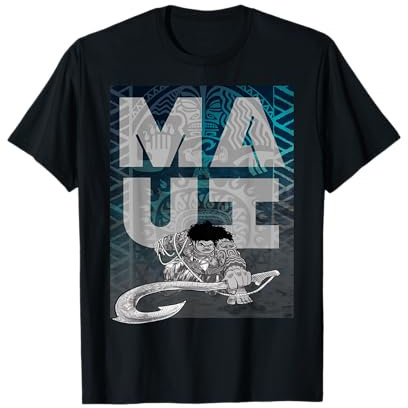 Disney Moana Maui T-Shirt mit magischen Fischhaken-Tattoos, C1 T-Shirt