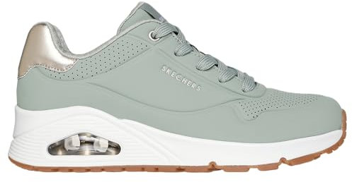 Skechers Damen UNO Golden Air Sneaker, Sage Durabuck/Silver Trim, 37 EU