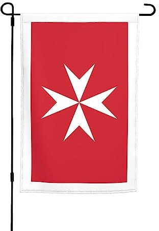 Drapeaux De Jardin Pavillon Civil De Malte Garden Flag Couleurs Vives Drapeaux De Bienvenue Résistants Aux Intempéries Pavillon Pour Intérieur Outdoor Decoration 30X45Cm
