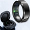 TITKBOW Ring, Intelligenter Ring Mit Gestensteuerung, Fingerkontrolle Spiele, KalorienTracker Fitness Schlaftracker, wasserdichte IP68, Sportring Kompatibel mit IOS Android (Schwarz, 10)