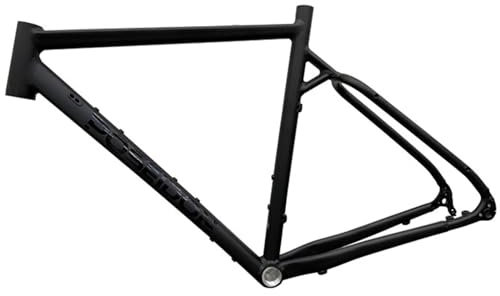 HSIRYAOHD Rennradrahmen 42/46/49/52/55/58 cm, Cyclocross-Scheibenbremse, Rennrad-Rahmen-Set, Aluminiumlegierung, leichter Rahmen, Innenführung (Farbe: Schwarz, Größe: 58 cm)
